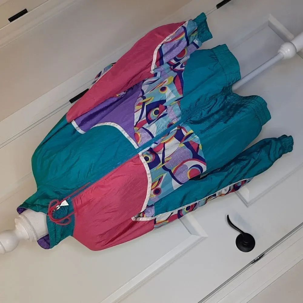 Casual Isle 80's Bright Retro Vintage Reversible Jacket
